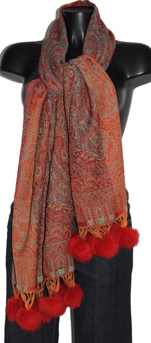 Sciarpa pura lana rosso - rosso, con
