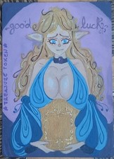 MTG Magic the Gathering  altered hand painted anime treasure token-