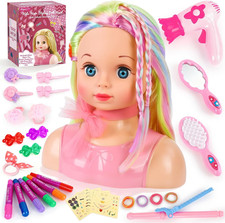 Testa Bambola Da Truccare E Pettinare, Bambola Parrucchiere per Bambini, Lavabil