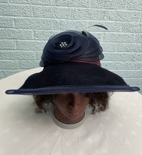 Cappello donna feltro lana blu