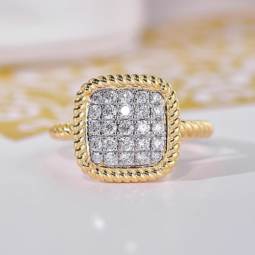 Anello oro argento zirconi