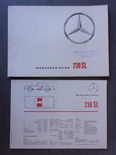 MERCEDES BENZ 230 SL PAGODA orig 1964-65 UK Mkt Prestige brochure vendita - 230SL