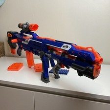 Nerf N-Strike Longshot CS-6 Blue Sniper Blaster con due caricatori e freccette
