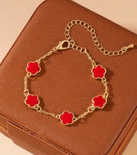Bracciale FIORI rossi ACCIAIO