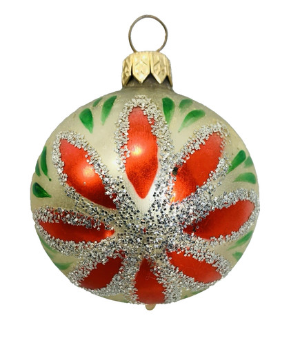 Palla vetro poinsettia - vetro,