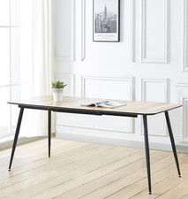 Cullompton - Grande Tavolo Da Pranzo Allungabile – Piano Effetto Quercia E Gambe