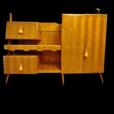 Mobile Credenza bar con ante e cassetti impiallacciata nello stile di Ico Parisi