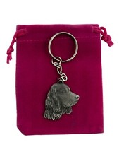 Cocker spaniel pewter keyring 