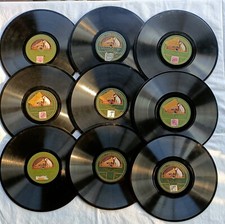 LOTTO DI 9 DISCHI IN VINILE LA VOCE DEL PADRONE PER GRAMMOFONO 78 GIRI