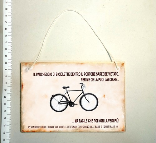 Insegna targa bici - insegna,