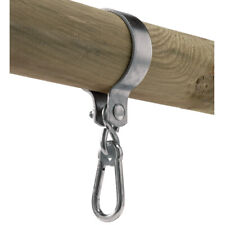 Gancio per altalene con moschettone in acciaio zincato Ø 10/12 cm per pali tondi