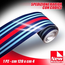 Fascia Striscia adesiva 120x4cm MARTINI RACING Rally champion WRC Auto moto 