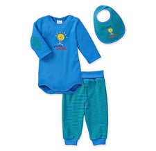 Body + pantaloni + bavaglino bambino Schiesser 3 pezzi 100% CO taglia 56 62 68 74 80 86 92 98 104