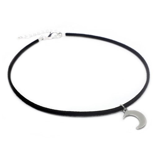 Collana ecopelle nera donna - ecopelle,