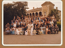 B - Foto Photo Fotografia Cartelletta Anni 70 - Gruppo Sposi Matrimonio
