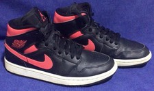Nike Air Jordan 1 Mid nere sirena rosse scarpe sneakers stringate donna taglia 8