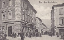 8530) TERNI CORSO TACITO BISCOSSI DENTISTA FARMACIA ANIMATA VIAGGIATA 1917