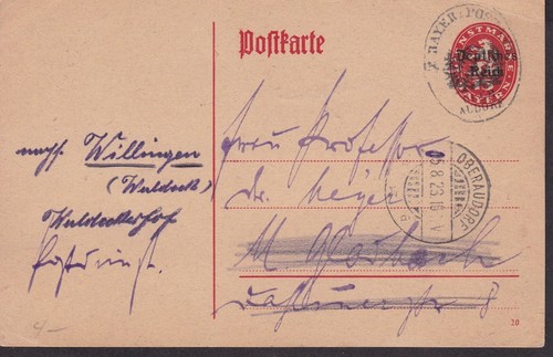 Allemagne entiers postaux - allemagne, 1923