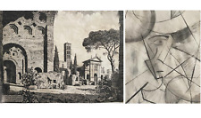 LAURENZIO LAURENZI (1878 1946) ACQUAFORTE AL RETRO GRANDE CHINA 1932 CUBISTA