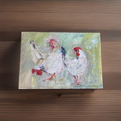 Dipinto olio originale galli - a,