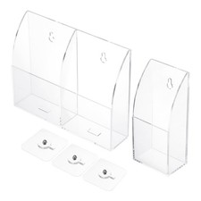 Telecomando Controllo Supporto,Parete Montato 3 Slot Caddy Organizer,Trasparente