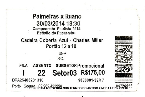 Biglietto bra palmeiras - bra,