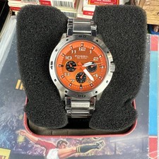 Fossil BQ-9361 con quadrante arancione e bracciale in acciaio