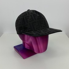 Cappello berretto camionista baseball monogramma tela stampa Fendi Zucca FF nero taglia M