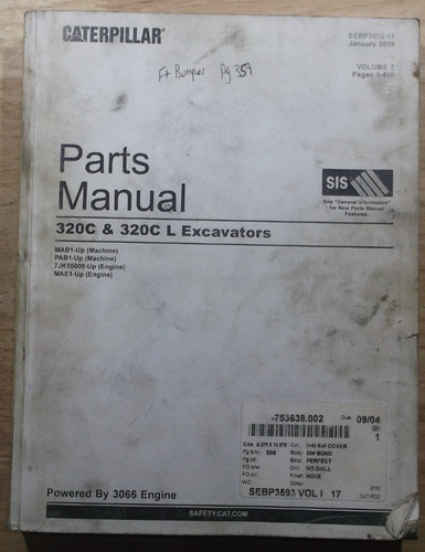 Manuale parti escavatori cat - escavatori,