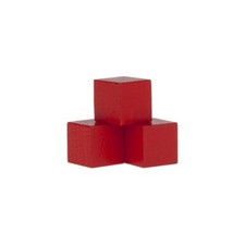 Cubo di Legno - Mattoncini - Squadrati - Rosso - 15 MM