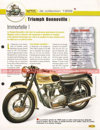 Triumph bonneville 1959 - bonneville,