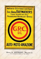 GRC Olio motore RAEYMAEKERS Artinian Milano ANSALDO *pubblicità automobili