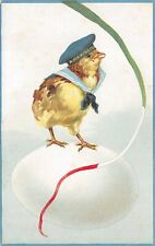 A3459 MARINA AUGURALE DI BUONA PASQUA PULCINO CON BERRETTO DA MARINAIO SU UOVO