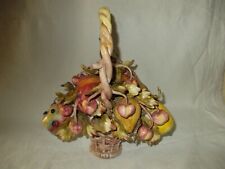 CAPODIMONTE NAPOLI ORIGINALE CERAMICA CESTO FRUTTA MOLLICA PORCELLANA 