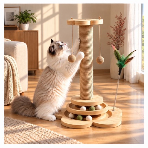 Tiragraffi gatto legno 40cm - in,