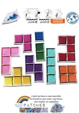 set 9 patch Tetris videogame toppa termoadesiva iron on tessere logic vintage