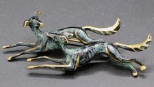 Grande Spilla Anni 40 Levrieri Marcata Germany, Altissima Qualità, Ottone Dorato