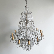 Lampadario a Sospensione in Cristallo 12 Luci - Stile Novecento con Gocce