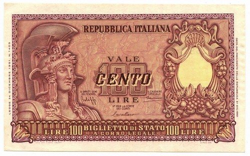 100 lire biglietto stato - di,