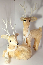 Statuine renne in paglia di