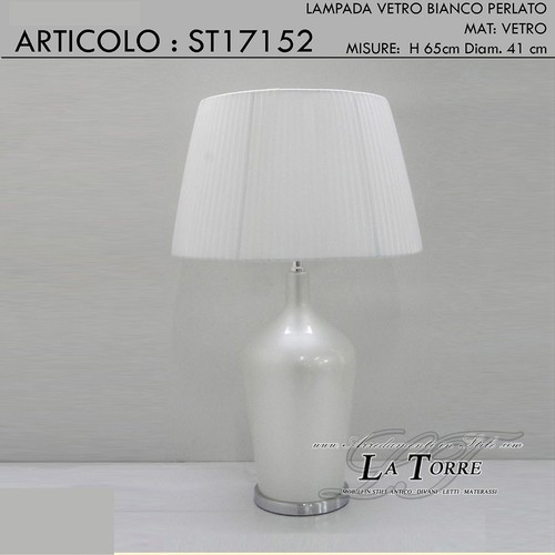 Lampada tavolo vetro bianco - lampada,