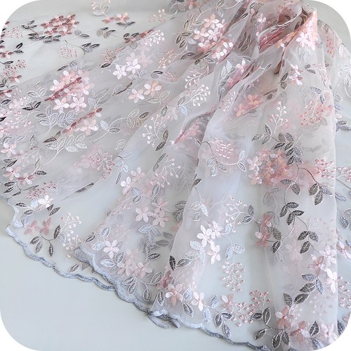 Organza ricamo floreale pizzo - organza,