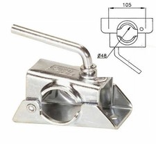 MORSETTO PER SERVOTIMONE RUOTINO CARRELLO BLOCCAGGIO 48MM RIMORCHIO IN ACCIAIO