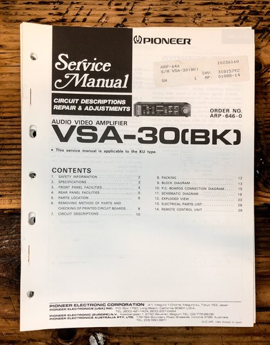 Pioneer vsa amplificatore - pioneer, vsa-30