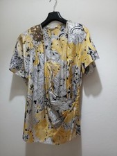 MARINA RINALDI CAMICIA BLUSA FIORI SETA MANICA CORTA  TG25 COME NUOVA ORIGINALE