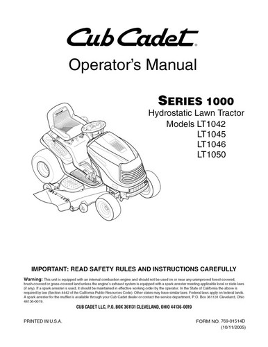Manuale uso cub - cub, serie