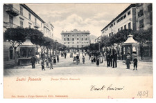 Cartolina - Sestri Ponente - Piazza Vittorio Emanuele - Genova.