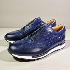 Maury sneaker blu pelle - maury,