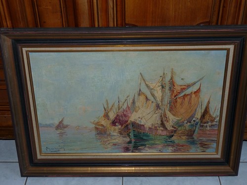 Tableau huile sur toile marine - tableau,