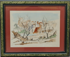 Leonardo De Magistris. ( 1933 - 2010 ) - Acquerello su base Litografica